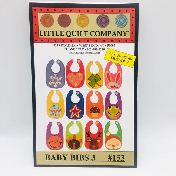 Little Quilt Company Baby Bibs 3 Pattern #153 Uncut - Picture 1 of 3